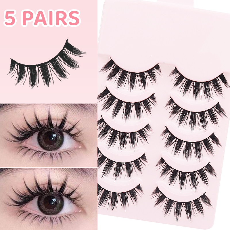 Anime Cosplay Lashes - DINGSEN 5 Paar Manga Wimpers Ogen