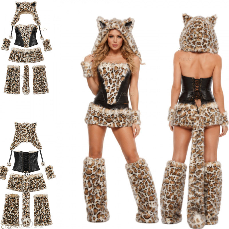 Anime Cosplay Simple - Halloween sexy luipaardprint cosplay kostuum voor