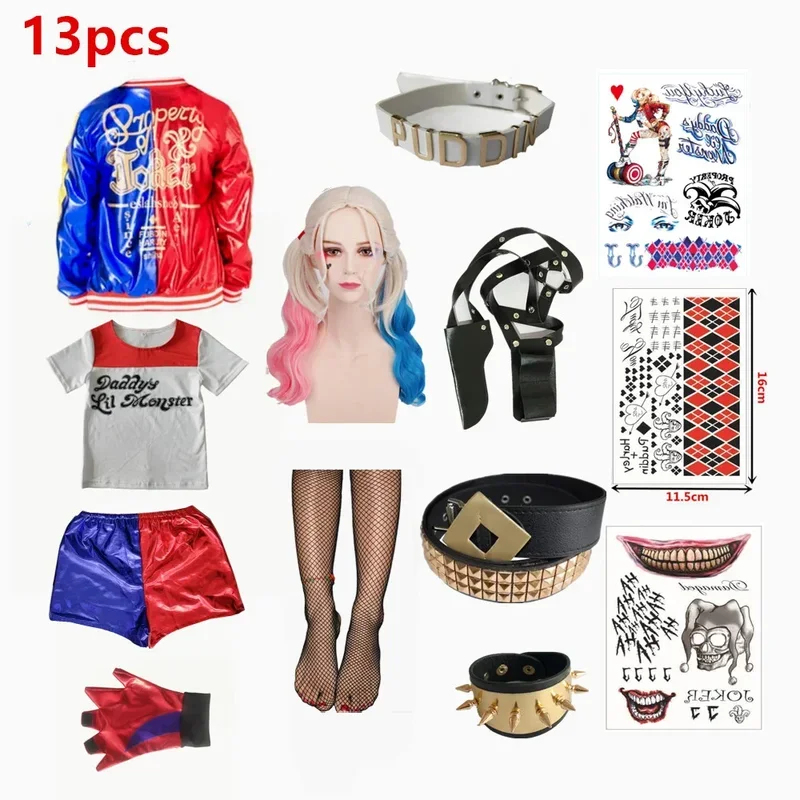Anime Harley Quinn Cosplay - ABC123Halloween Kids Adult Cosplay Kostuum Quinn
