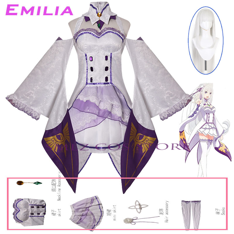 Emilia Cosplay Anime Re Zero K - Anime Cosplay Dress recensie en prijs