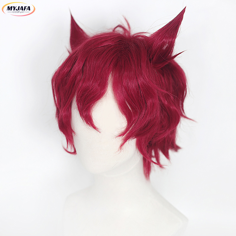Sett Cosplay Pruik Game LOL He - Anime Cosplay Red Hair recensie en prijs